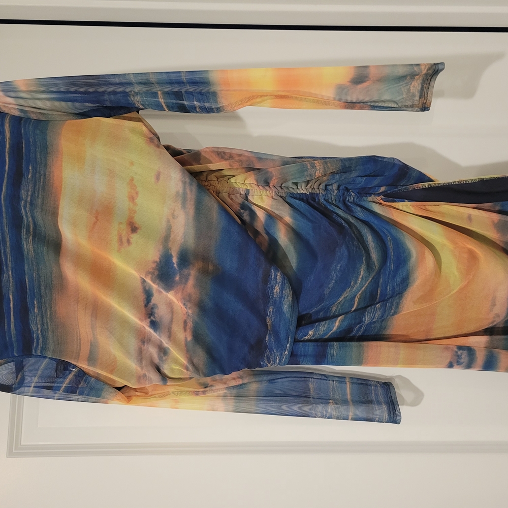Colorful Abstract Long Sleeve Dress